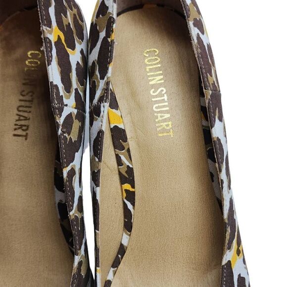 Colin Stuart Women's Multicolor Animal Print Peep Toe Wedge Heel Sandal Size 10B - Picture 4 of 13
